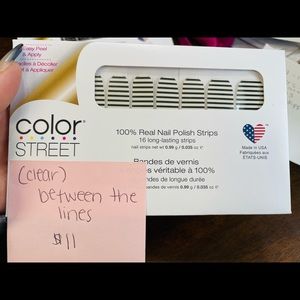 Color Street Nails- Between the Lines (clear set)